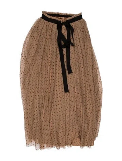 Pre-owned Staud Polka Dot Print Midi Length Skirt In Neutral