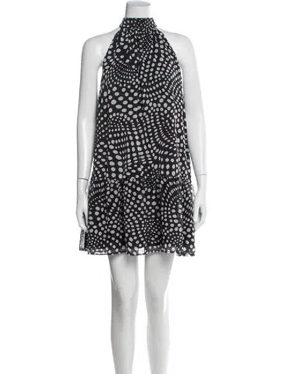 Pre-owned Staud Polka Dot Print Mini Dress In Blue