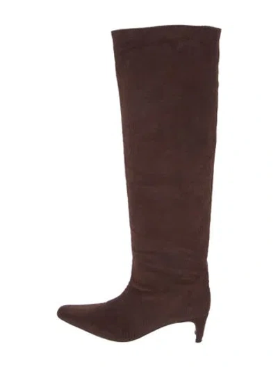 Pre-owned Staud Ponyhair Boots In Brown
