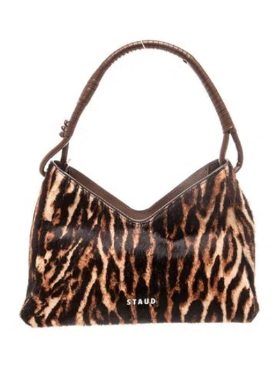 Pre-owned Staud Ponyhair Shoulder Bag In Brown