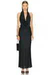 Staud Poppi Silk Dress In Black