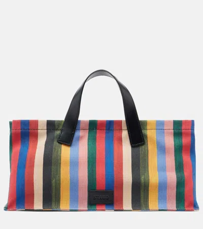Staud Port Medium Striped Canvas Tote Bag In Multi