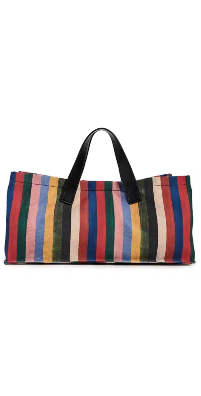 Staud Port Tote Bag Artist Stripe In Multi