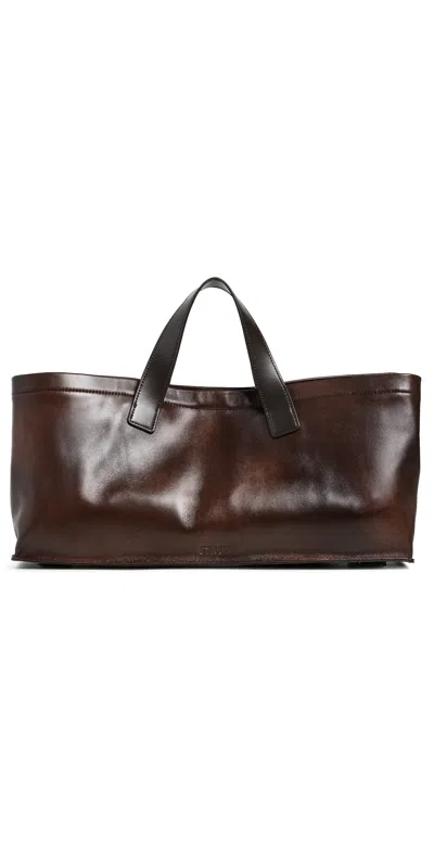 Staud Port Tote Bag Espresso Distressed In Brown