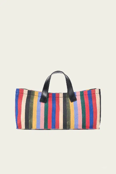 Staud Port Tote In Artist Stripe In Multi