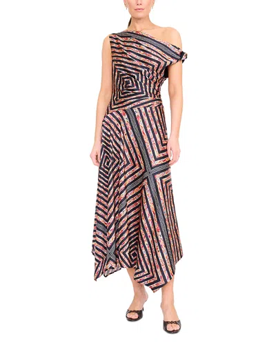 Staud Portia Silk Blend Dress In Multi