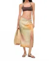 Staud Porto Linen Skirt In Pastel Clouds In Multi