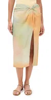 Staud Porto Linen Skirt Pastel Clouds In Pastel Clouds