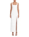 Staud Portrait Sleeveless Seamed Gown In White