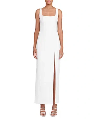 Staud Portrait Sleeveless Seamed Gown In White