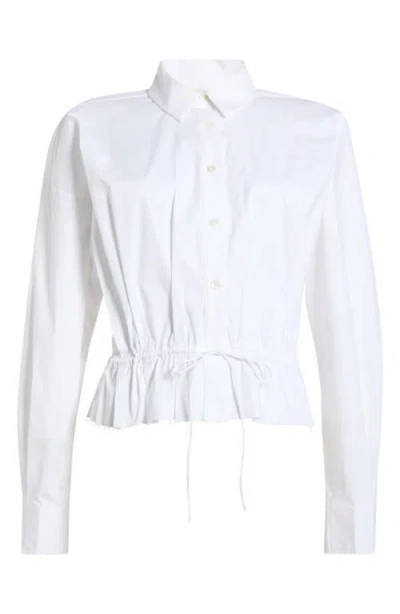 Staud Primrose Button-up Shirt In White