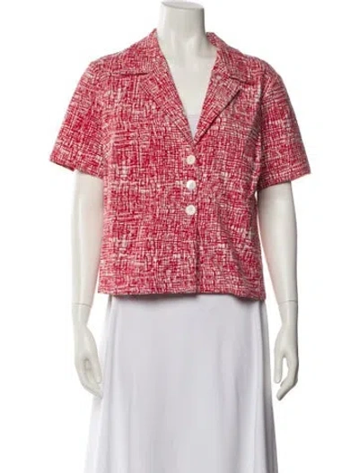 Pre-owned Staud Printed Evening Jacket In Red