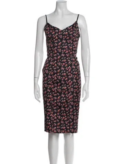 Pre-owned Staud Printed Knee-length Dress In Multi