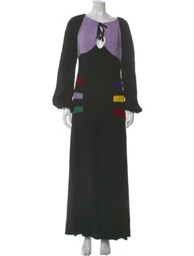Pre-owned Staud Printed Long Dress In Multi