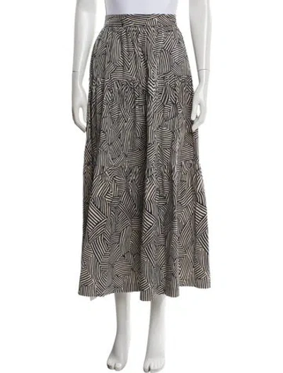 Pre-owned Staud Printed Long Skirt In Neutral