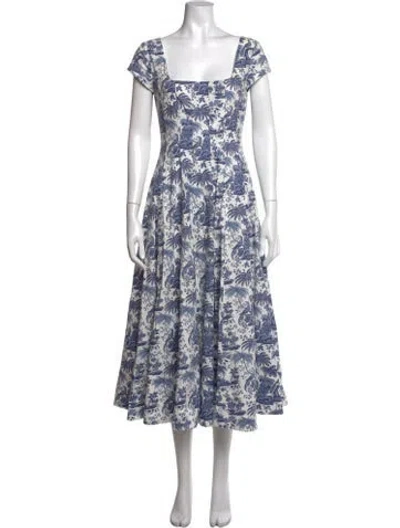 Pre-owned Staud Printed Midi Length Dress In Multi
