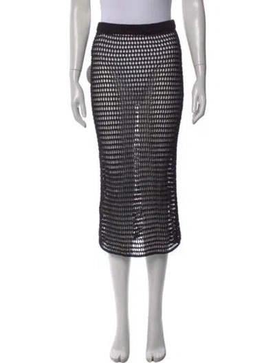 Pre-owned Staud Printed Midi Length Skirt In Black