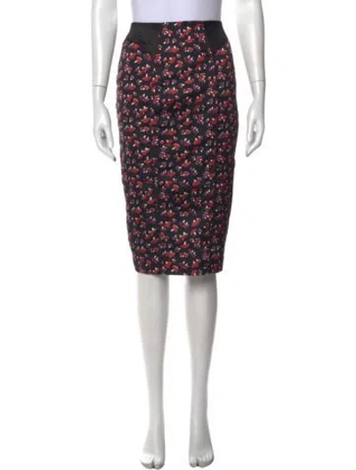 Pre-owned Staud Printed Midi Length Skirt In Multi