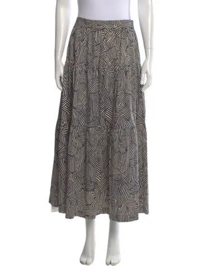 Pre-owned Staud Printed Midi Length Skirt In Neutral