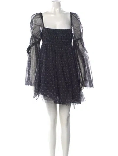 Pre-owned Staud Printed Mini Dress In Blue