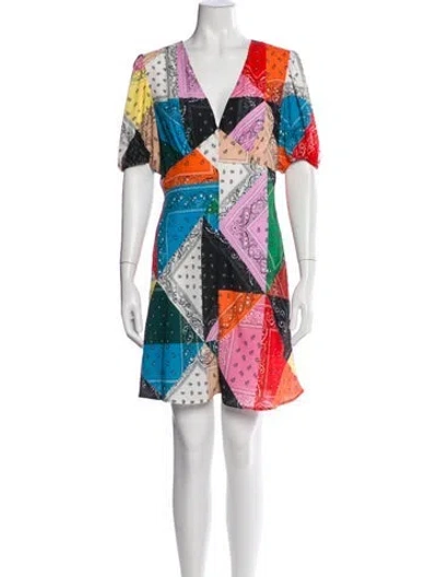 Pre-owned Staud Printed Mini Dress In Multi