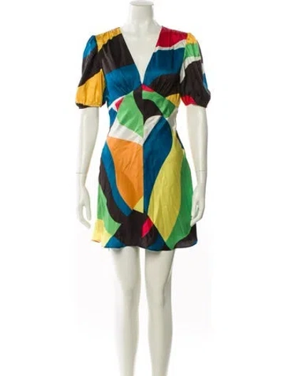 Pre-owned Staud Printed Mini Dress In Multi