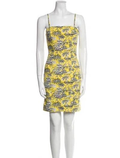 Pre-owned Staud Printed Mini Dress In Multi