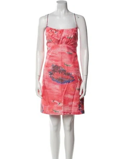 Pre-owned Staud Printed Mini Dress In Multi