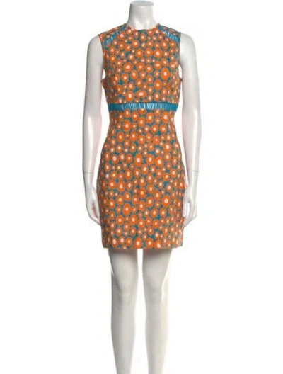 Pre-owned Staud Printed Mini Dress In Multi