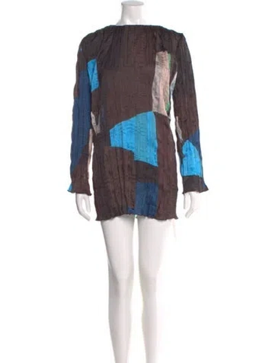 Pre-owned Staud Printed Mini Dress In Multi