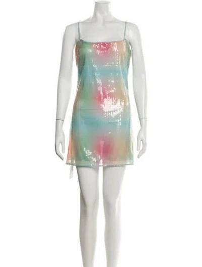 Pre-owned Staud Printed Mini Dress In Multi