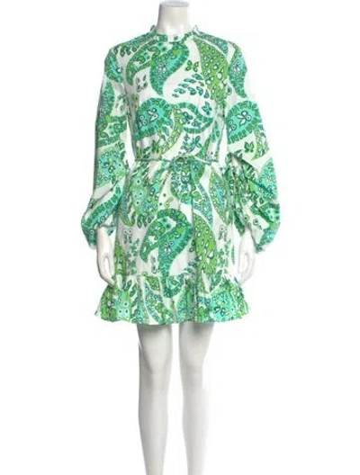 Pre-owned Staud Printed Mini Dress In Multi
