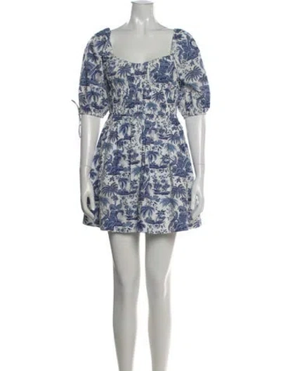 Pre-owned Staud Printed Mini Dress In Multi