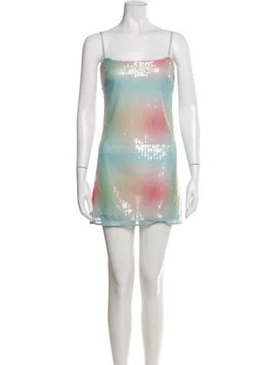 Pre-owned Staud Printed Mini Dress In Multi