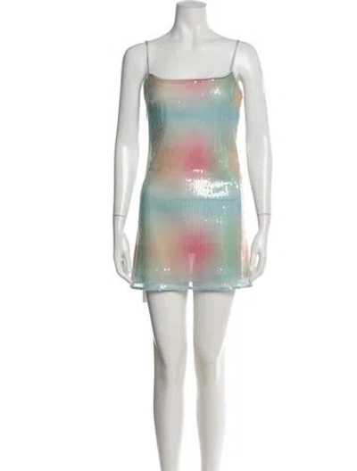 Pre-owned Staud Printed Mini Dress In Multi