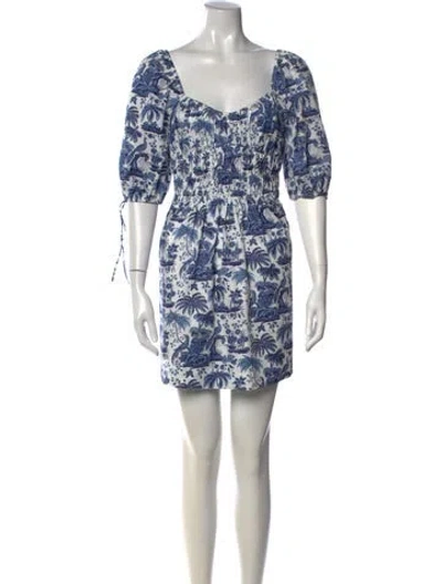Pre-owned Staud Printed Mini Dress In Multi