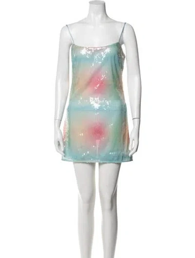 Pre-owned Staud Printed Mini Dress In Multi