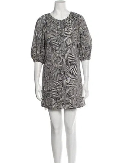 Pre-owned Staud Printed Mini Dress In Neutral
