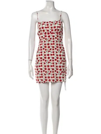 Pre-owned Staud Printed Mini Dress In Neutral