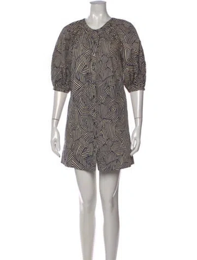 Pre-owned Staud Printed Mini Dress In Neutrals