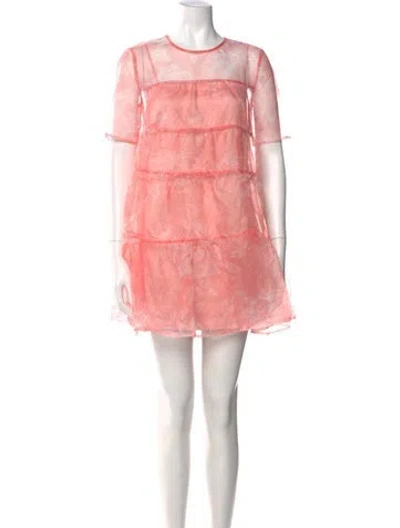 Pre-owned Staud Printed Mini Dress In Pink