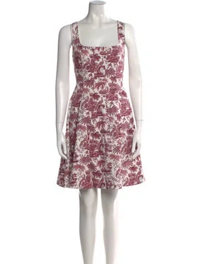 Pre-owned Staud Printed Mini Dress In Pink
