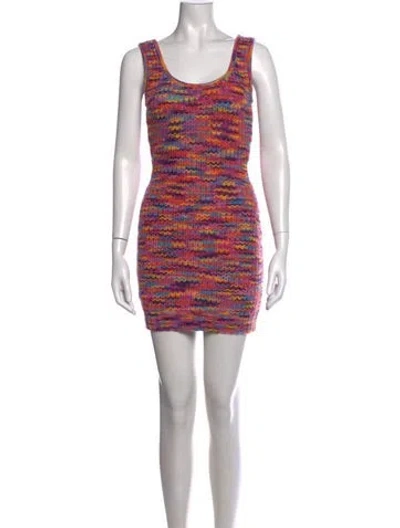 Pre-owned Staud Printed Mini Dress In Pink