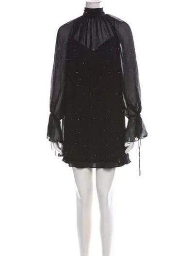 Pre-owned Staud Printed Mini Dress W/ Tags In Black