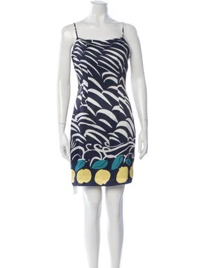Pre-owned Staud Printed Mini Dress W/ Tags In Blue