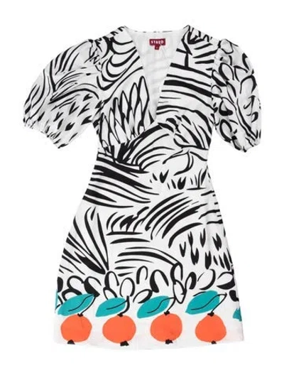 Pre-owned Staud Printed Mini Dress W/ Tags In Blue