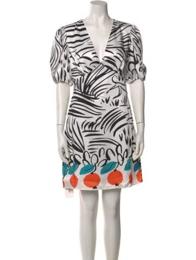 Pre-owned Staud Printed Mini Dress W/ Tags In Multi