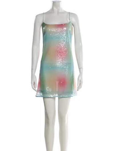 Pre-owned Staud Printed Mini Dress W/ Tags In Multi