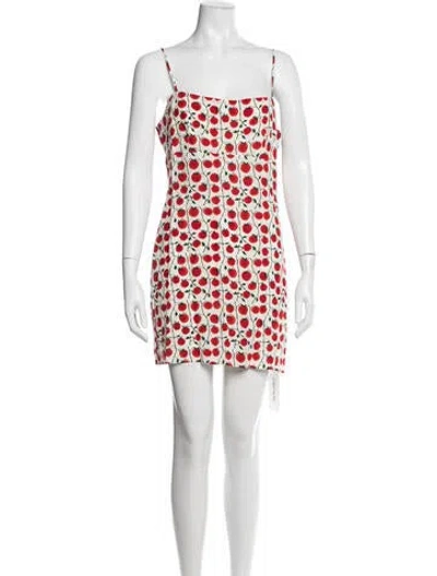 Pre-owned Staud Printed Mini Dress W/ Tags In Multi
