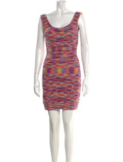 Pre-owned Staud Printed Mini Dress W/ Tags In Purple